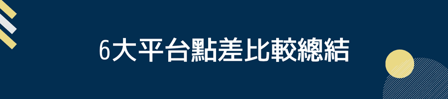 5大平台點差比較總結